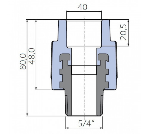 Переходник Ekoplastik 40x5/4 наружная резьба