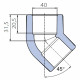 Угольник Ekoplastik 45° 40 мм