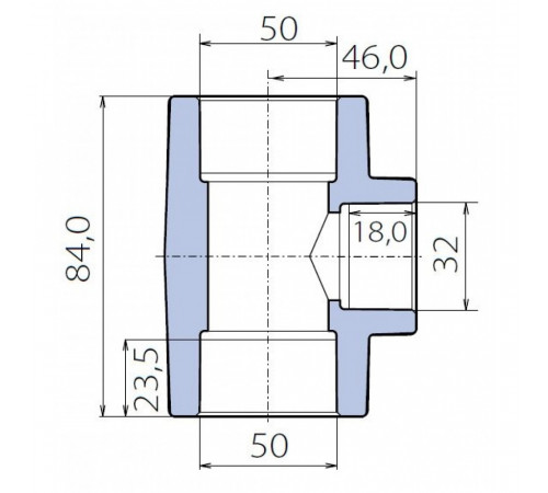 Тройник Ekoplastik 50x32x50 переходной
