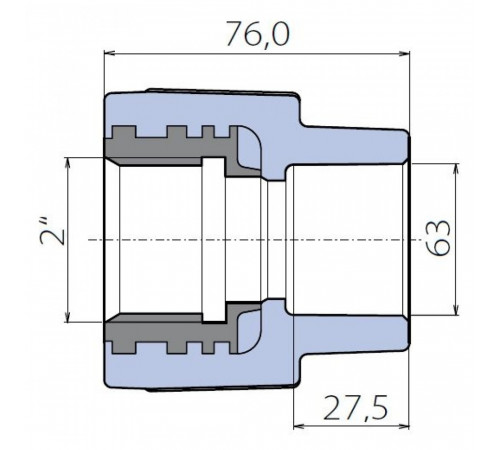 Переходник Ekoplastik 63x2 внутренняя резьба