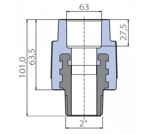 Переходник Ekoplastik 63x2 наружная резьба