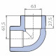 Угольник Ekoplastik 90° 63 мм