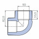Угольник Ekoplastik 90° 90 мм