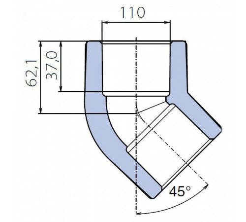 Угольник Ekoplastik 45° 110 мм