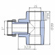 Тройник Ekoplastik25x1x25 с накидной гайкой