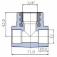 Тройник Ekoplastik 32x3/4x32 внутренняя резьба