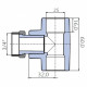 Тройник Ekoplastik25x3/4x25 с накидной гайкой