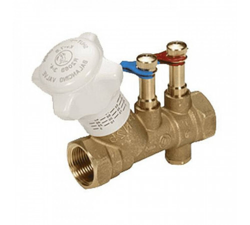 Клапан балансировочный ручной латунь R206B Ду 32 Ру25 ВР Kvs=9.5м3/ч с изм/нип Giacomini R206BY006