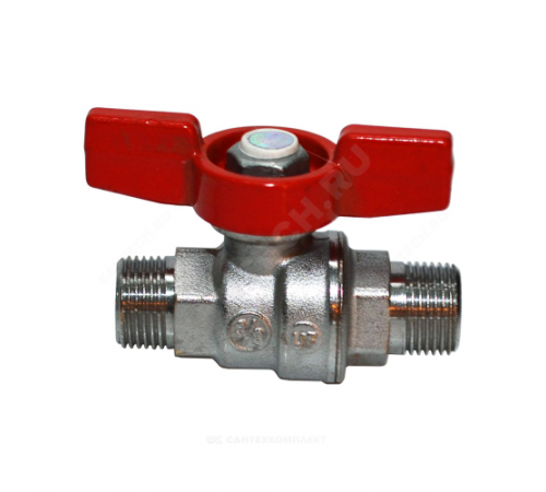 Кран шаровой латунь хром R253D Ду 32 Ру35 НР бабочка Giacomini R253X006