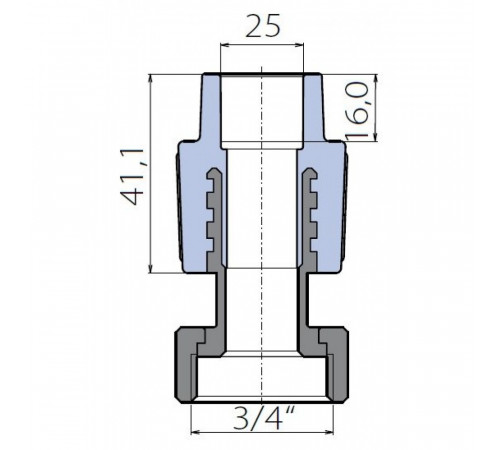 Переходник Ekoplastik 25x3/4 металлическая вставка
