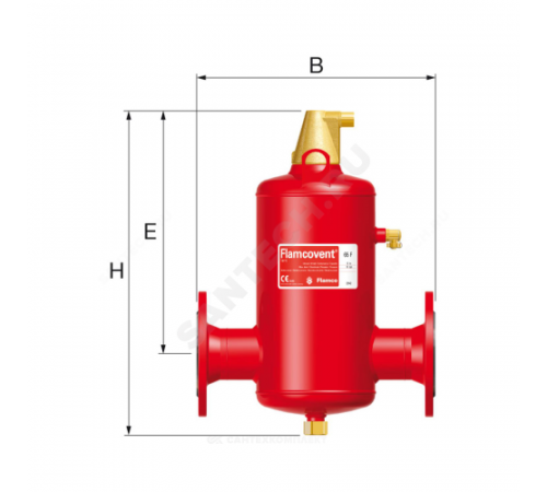 Сепаратор сталь Flamcovent F Ду 50 Ру10 фл горизонт Flamco 28141