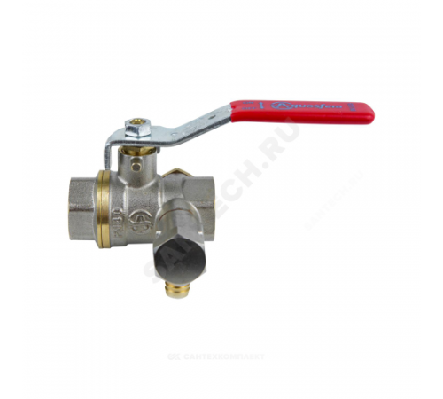 Кран шаровой латунь со спускником 1012 никель Ду 20 Ру30 ВР G3/4