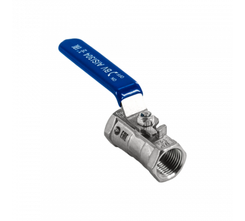 Кран шаровый муфтовый стандартнопроходной нержавеющий (1PC), AISI304 DN15 (1/2