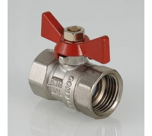 Кран шаровой облегченный VALTEC COMPACT В-В, бабочка 1/2'