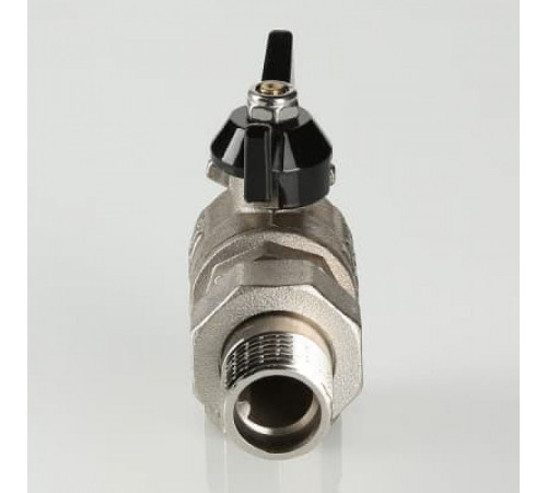 Кран шаровой усиленный VALTEC PERFECT угловой с полусгоном (американкой), бабочка 1/2'