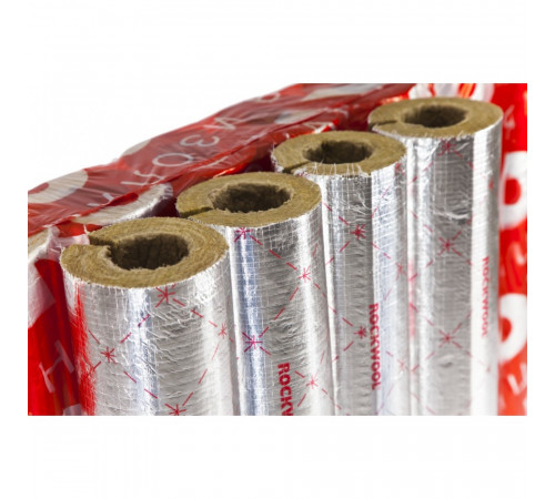 Цилиндр навивной минеральная вата ROCKWOOL 100 кашированный фольгой 80/159 L=1м ROCKWOOL 135311