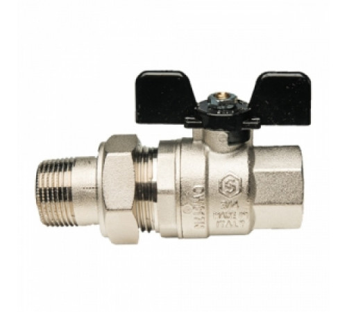 Кран шаровой полнопроходной STOUT - 1' (ВР/НГ, PN40, Tmax 150°С, ручка-бабочка черная) SVB-0007-000025