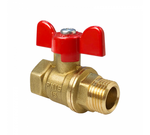 Кран шаровой латунь 11Б27фт1М Ду 20 Ру16 ВР/НР полнопроходной бабочка VALFEX VF.218.LB1.034