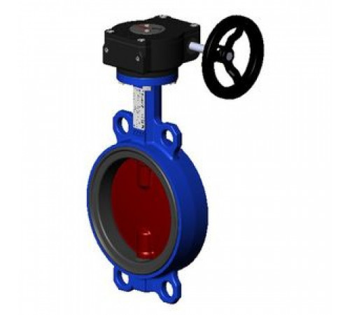 Затвор дисковый поворотный чугунный VPI4448-08EP Ду 300 Ру16 межфланцевый с редуктором диск чугунный манжета EPDM Tecofi VPI4448-08EP0300