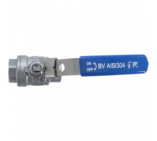 Кран шаровый муфтовый двусоставной с фиксатором нержавеющий (2PC), AISI304 DN15 (1/2