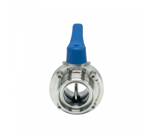 Затвор дисковый резьбовой нержавеющий под привод, EPDM, AISI304 DN50 (2