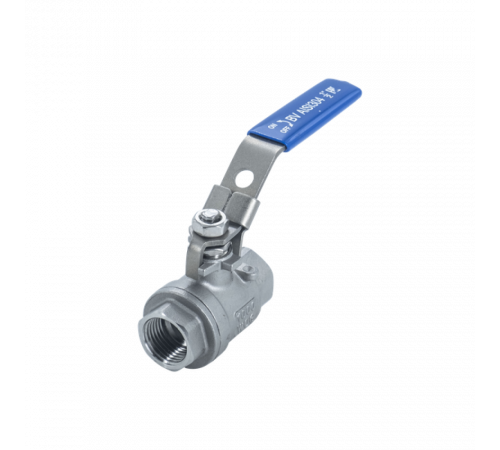 Кран шаровый муфтовый двусоставной с фиксатором нержавеющий (2PC), AISI304 DN15 (1/2