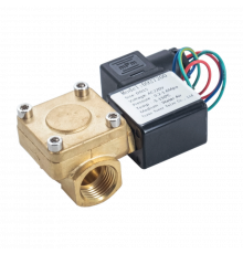 Клапан электромагнитный латунный, обратного действия, нормально закрытый, DN15 (1/2"), PN16, 12DC
