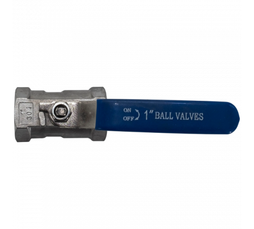 Кран шаровый муфтовый стандартнопроходной нержавеющий (1PC), AISI304 DN25 (1