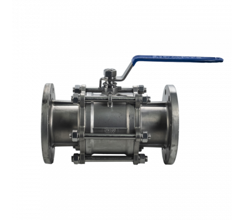 Кран шаровый фланцевый трехсоставной нержавеющий (3PC), AISI316 DN 100 (4