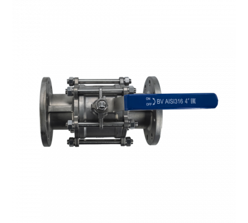 Кран шаровый фланцевый трехсоставной нержавеющий (3PC), AISI316 DN 100 (4