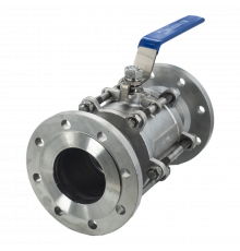 Кран шаровый фланцевый трехсоставной нержавеющий (3PC), AISI304 DN 100 (4"), (CF8), PN16