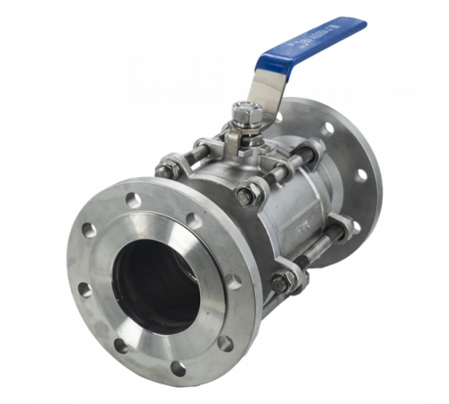Кран шаровый фланцевый трехсоставной нержавеющий (3PC), AISI304 DN 100 (4
