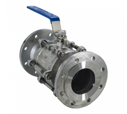 Кран шаровый фланцевый трехсоставной нержавеющий (3PC), AISI304 DN 100 (4
