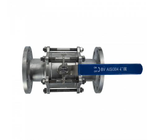 Кран шаровый фланцевый трехсоставной нержавеющий (3PC), AISI304 DN 100 (4
