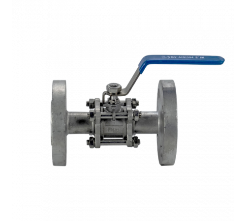 Кран шаровый фланцевый трехсоставной нержавеющий (3PC), AISI304 DN20 (3/4