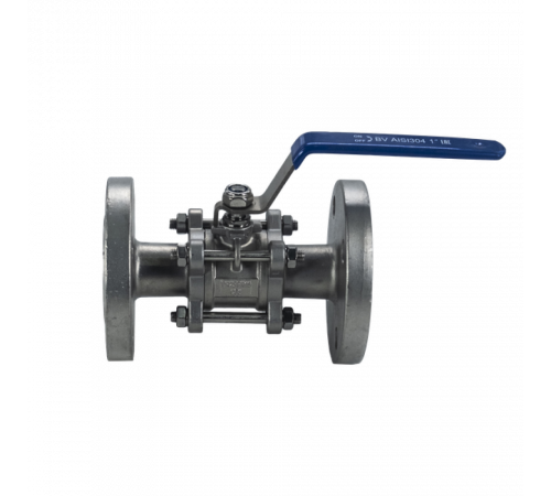 Кран шаровый фланцевый трехсоставной нержавеющий (3PC), AISI304 DN25 (1