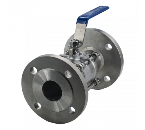 Кран шаровый фланцевый трехсоставной нержавеющий (3PC), AISI304 DN50 (2