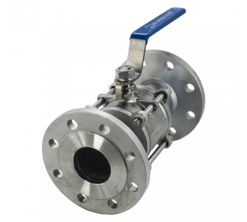 Кран шаровый фланцевый трехсоставной нержавеющий (3PC), AISI304 DN65 (2_1/2