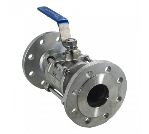 Кран шаровый фланцевый трехсоставной нержавеющий (3PC), AISI304 DN65 (2_1/2