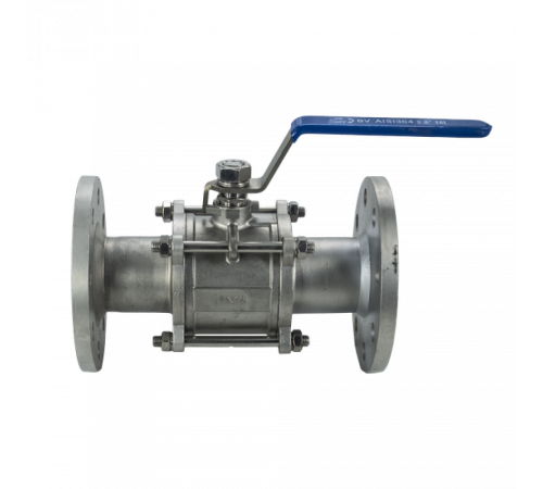 Кран шаровый фланцевый трехсоставной нержавеющий (3PC), AISI304 DN65 (2_1/2