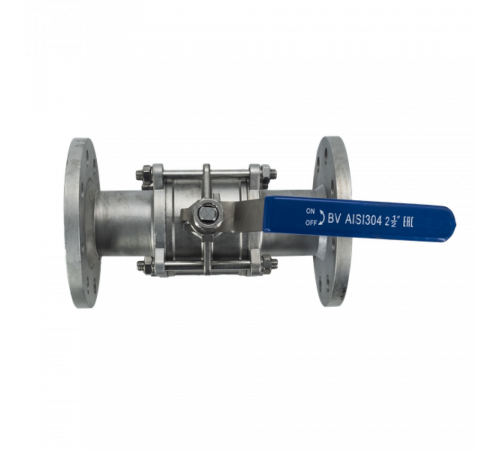 Кран шаровый фланцевый трехсоставной нержавеющий (3PC), AISI304 DN65 (2_1/2