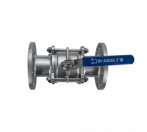 Кран шаровый фланцевый трехсоставной нержавеющий (3PC), AISI304 DN80 (3