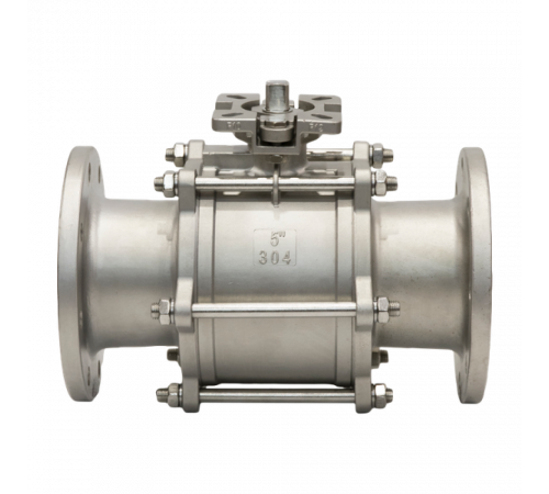 Кран шаровый фланцевый под привод нержавеющий (3PC), AISI304 DN 125 (5