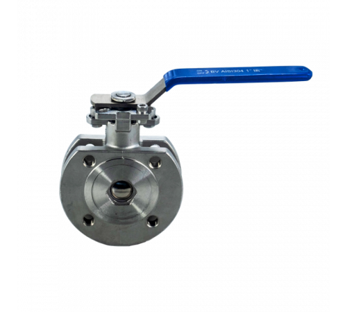 Кран шаровый межфланцевый под привод нержавеющий (1PC), AISI304 DN25 (1