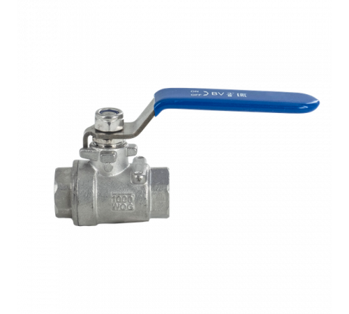 Кран шаровый муфтовый двусоставной нержавеющий (2PC), AISI304 DN10 (3/8