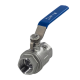 Кран шаровый муфтовый двусоставной нержавеющий (2PC), AISI304 DN25 (1