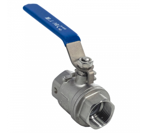 Кран шаровый муфтовый двусоставной нержавеющий (2PC), AISI304 DN25 (1