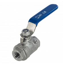 Кран шаровый муфтовый двусоставной нержавеющий (2PC), AISI304 DN 8 (1/4"), (CF8), PN64