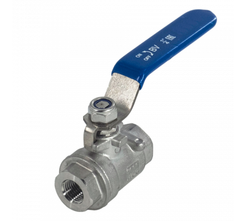 Кран шаровый муфтовый двусоставной нержавеющий (2PC), AISI304 DN 8 (1/4