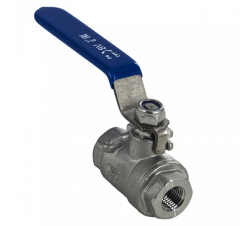 Кран шаровый муфтовый двусоставной нержавеющий (2PC), AISI304 DN 8 (1/4